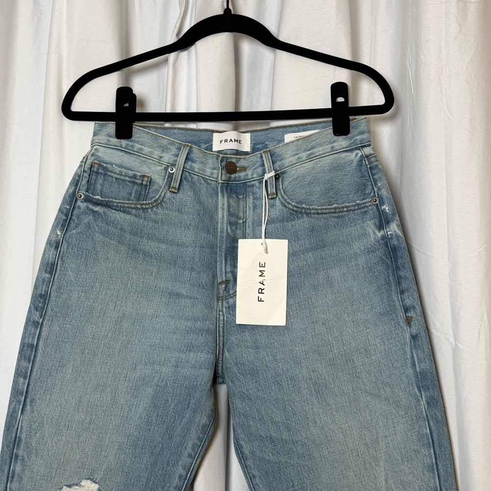 FRAME Le Original Jeans High Rise Crop Distressed Raw Hem NWT 27 - Picture 4 of 10